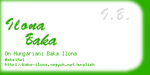 ilona baka business card